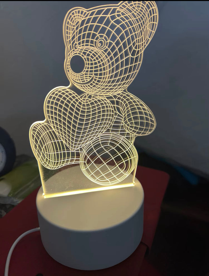 3D Criativo Urso Lâmpada LED